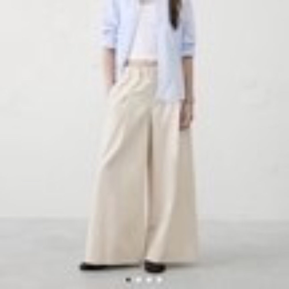 Banana Republic wide leg poplin khaki pant: S NWT